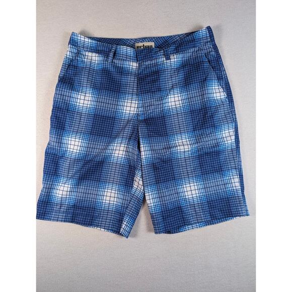 Urban Pipeline Blue‎ White plaid golf skate casual shorts size 34 - Picture 1 of 4